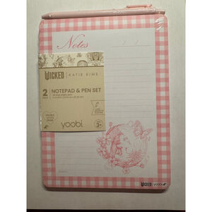 Wicked Katie Kime Notebook & Pen 2 pc Set Yoobi - Pink Brand new sealed